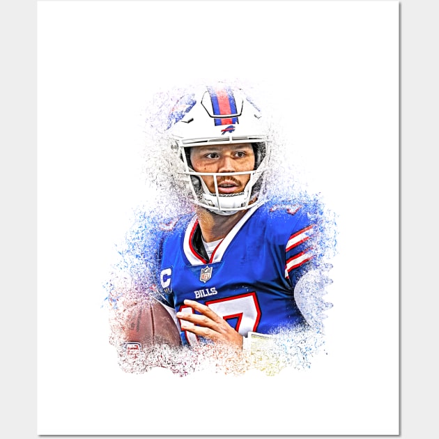 BUFFALO BILLS PLAYER-JOSH ALLEN-FAN ART Wall Art by MufaArtsDesigns